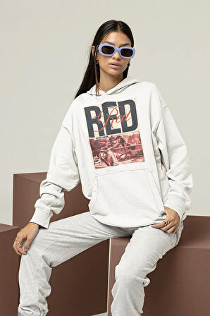 Unisex Taylor Swift Vintage Albüm Red Baskılı Oversize Hoodie