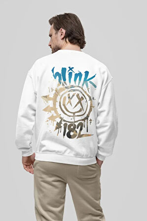 Blink-182 Rock Metal Baskılı Unisex Oversize Müzik Grubu Sweatshirt