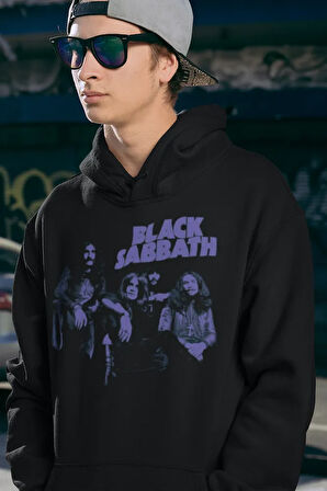 Black Sabbath Baskılı Unisex Oversize Rock Metal Hoodie