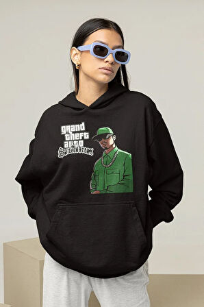 GTA San Andreas Baskılı Unisex Oversize Hoodie