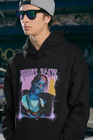 Travis Scott Baskılı Unisex Oversize Rapper Hoodie