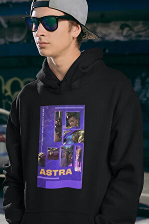 Vallorant Astra Smoke Karakter Baskılı Unisex Oversize Hoodie