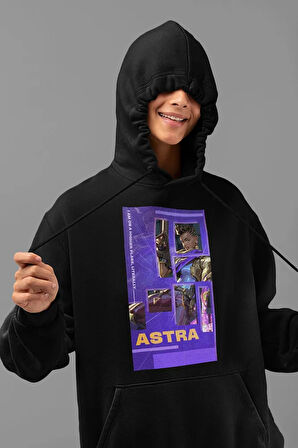 Vallorant Astra Smoke Karakter Baskılı Unisex Oversize Hoodie