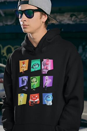 Çizgi Film Insiide Out Baskılı Unisex Oversize Ters Yüz Tişört