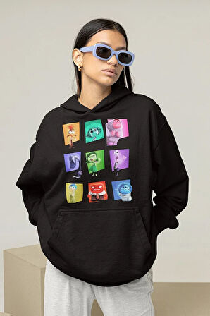 Çizgi Film Insiide Out Baskılı Unisex Oversize Ters Yüz Tişört