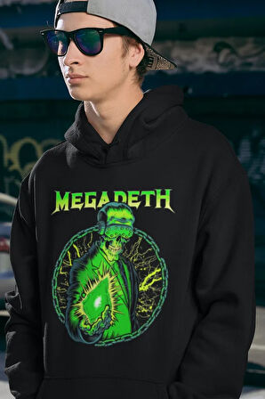Megadeth Yazılı Unisex Oversize Rock Metal Hoodie
