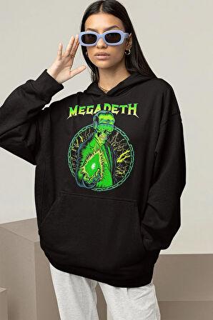 Megadeth Yazılı Unisex Oversize Rock Metal Hoodie