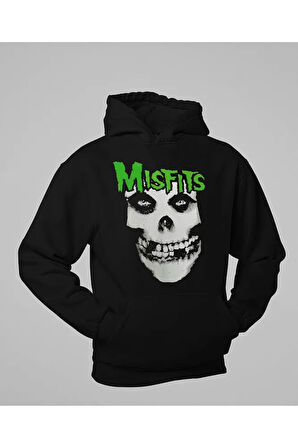 Tasarım Misfits Baskılı Unisex Oversize Müzik Grubu Hoodie