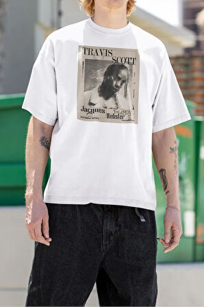 Jacques Rapper Travis Scott Baskılı Unisex Oversize Rap Tişört