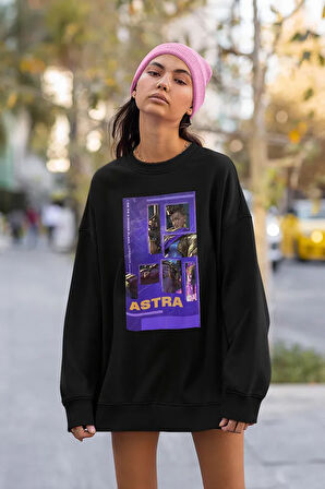 Astra Karakter Baskılı Unisex Oversize Vallorant Sweatshirt