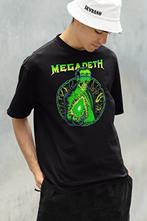 Müzik Grubu Megadeth Baskılı Unisex Oversize Rock Metal Tişört