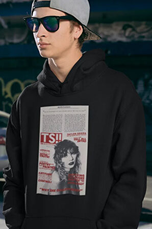 TS !!! Taylor Swift Gazete Temalı Unisex Oversize Hoodie