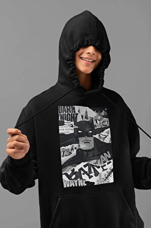Dark Night Batman Film Baskılı Unisex Oversize Hoodie
