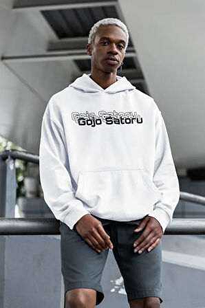 Anime Karakter Gojo Satoru Baskılı Unisex Oversize Jujutsu Kaisen Hoodie
