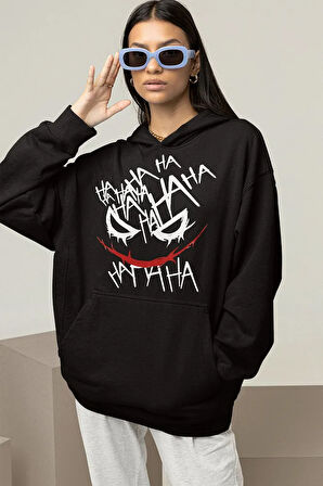 Tasarım Joker Baskılı Unisex Oversize Hoodie