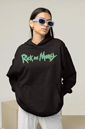 Rick And Morty Yazılı Unisex Oversize Hoodie