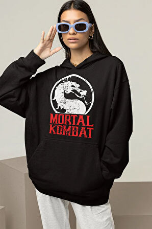 Mortal Kombat Baskılı Unisex Oversize Anime Hoodie