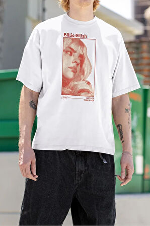 Unisex Şarkıcı Billie Eilish 2021 Baskılı Oversize Tişört