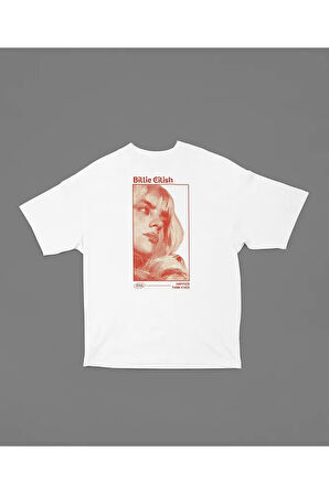 Unisex Şarkıcı Billie Eilish 2021 Baskılı Oversize Tişört