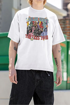 Oversize Taylor Swift Baskılı Tişört, Unisex The Eras Tour Tişört