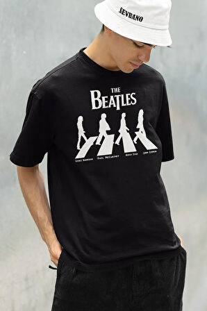 The Beatles Grubu GPRJ Baskılı Unisex Tişört, Oversize Müzik Tişört