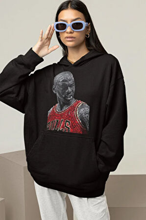 Michael Jorrdan Baskılı Unisex Oversize Efsane Basketbolcu Hoodie