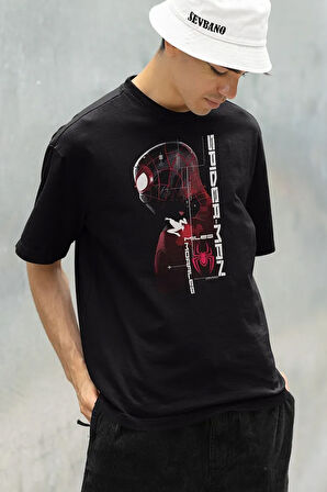 Morales Miles Spider-Man Baskılı Unisex Oversize Marvel Tişört