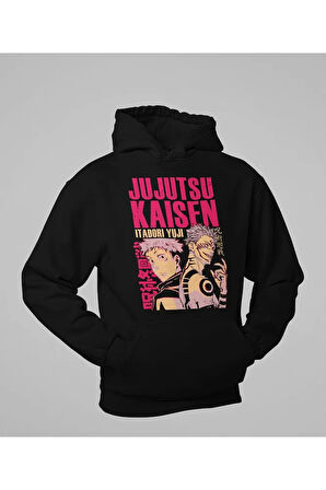 Jujutsu Kaisen Itadori Yuji Baskılı Unisex Oversize Anime Hoodie