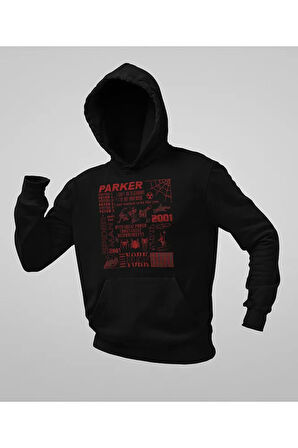 Parker Spider-Man Baskılı Unisex Oversize Örümcek Adam Hoodie