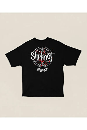 Slipknot Maggot Müzik Grubu Baskılı Unisex Oversize Tişört