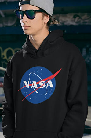 Nasa Baskılı Unisex Oversize Hoodie