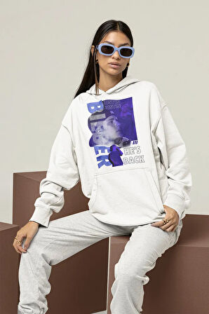 Justin Bieber He Is Back Yazılı Unisex Oversize Hoodie