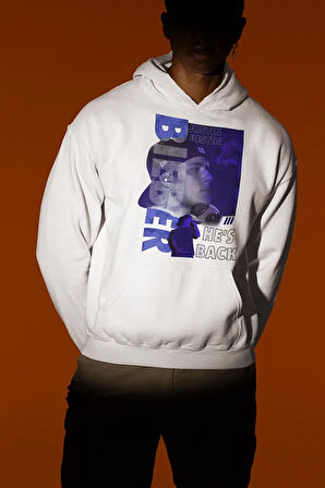 Justin Bieber He Is Back Yazılı Unisex Oversize Hoodie