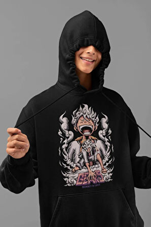 Monkey D. Luffy Gear 5 Baskılı Unisex Oversize Anime Hoodie