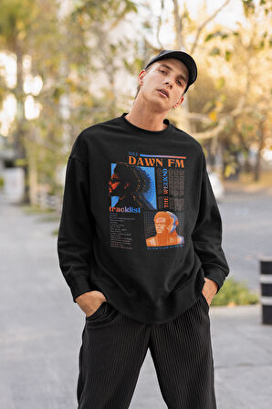 103.5 Dawn Fm The Weeknd Baskılı Unisex Oversize Rapper Sweatshirt