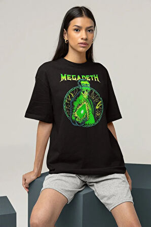 Müzik Grubu Megadeth Baskılı Unisex Oversize Rock Metal Tişört