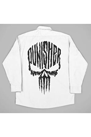Tasarım Punisher Baskılı Unisex Gömlek