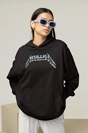 Metallica Yazılı Unisex Oversize Hoodie