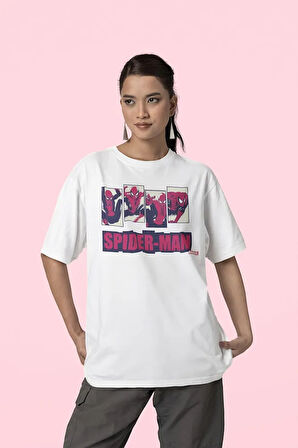 Spider-Man Karakter Baskılı Unisex Oversize Marvel Tişört