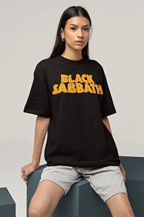 Müzik Grubu Black Sabbath Baskılı Unisex Oversize Rock Metal Tişört