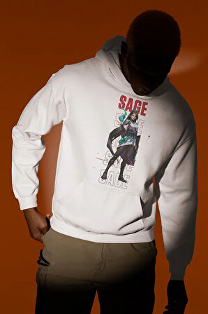 Sage Karakter Baskılı Unisex Oversize Vallorant Hoodie
