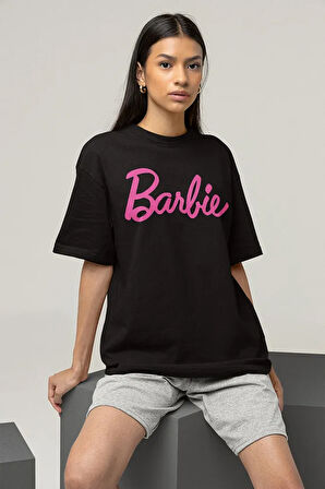 Barbie Baskılı Unisex Oversize Tişört
