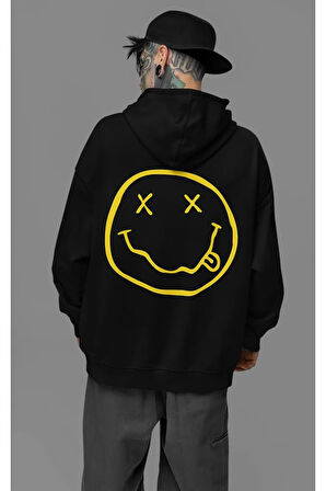 Nirvana Yazılı Unisex Oversize Tasarım Hoodie