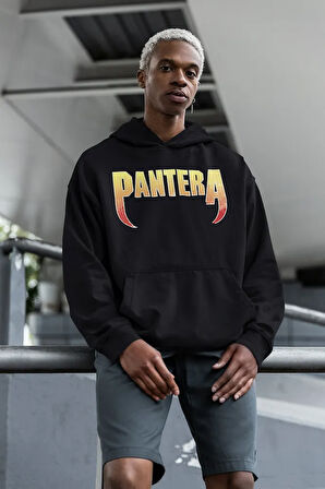 Pantera Baskılı Unisex Oversize Rock Metal Grubu Hoodie