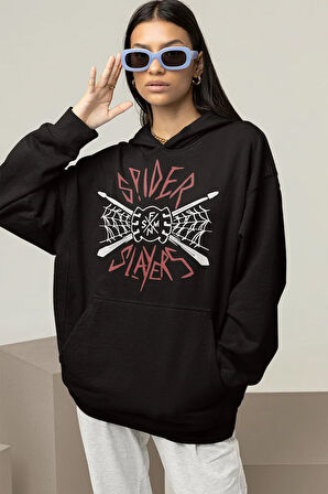 Spider Slayers Baskılı Unisex Oversize Örümcek Adam Hoodie