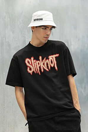 Unisex Slipknot Yazılı Oversize Anime Dizi Tişört