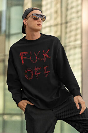 Fucck Off Yazılı Unisex Oversize Sweatshirt
