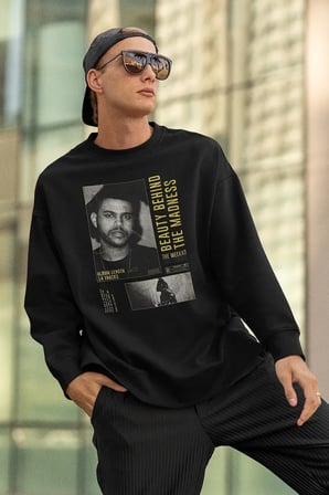 The Weeknd Beauty Behind The Madness Yazılı Unisex Oversize Rapper Sweatshirt