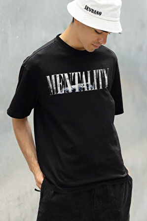 Mentality Baskılı Unisex Oversize Tasarım Tişört