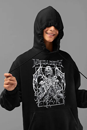 Megadeth Baskılı Unisex Oversize Rock Metal Hoodie